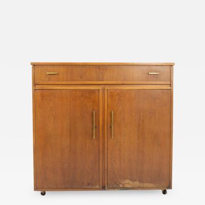 Mid Century Walnut Refrigerator Bar