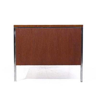 Mid Century Walnut and Chrome Executive Desk