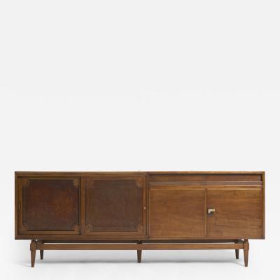 Mid Century Walnut and Leather Sideboard
