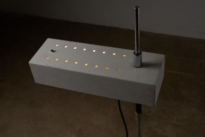 Mid Century White Lacquered and Perforated Metal Floor Lamp 1950s