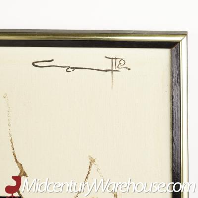 Mid Century Woman in Red Hat Artwork