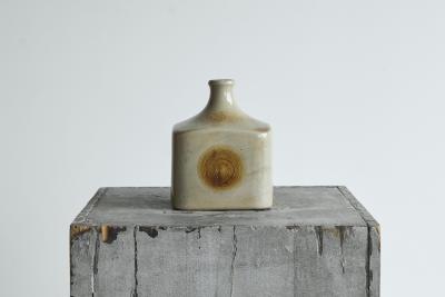 Mid Century Wood Imprint Studio Pottery Vase 1960s