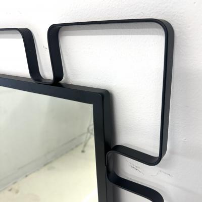 Mid Century Wrought Iron Mirror in the Manner of Jean Rogere 