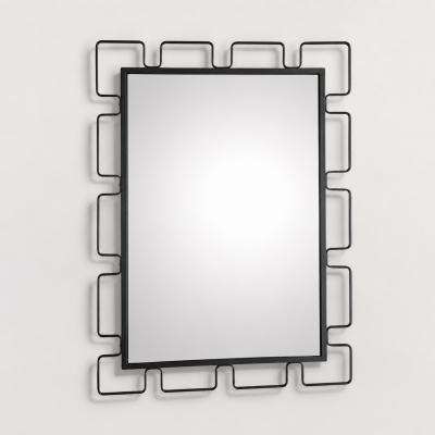 Mid Century Wrought Iron Mirror in the Manner of Jean Rogere 
