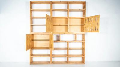 Mid Century modern Pine Bookcase Italy 1970s