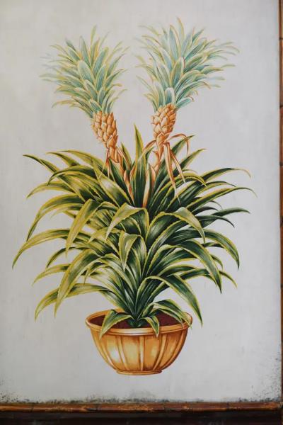 Mid Century tapestry with rush structure