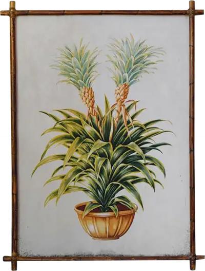 Mid Century tapestry with rush structure