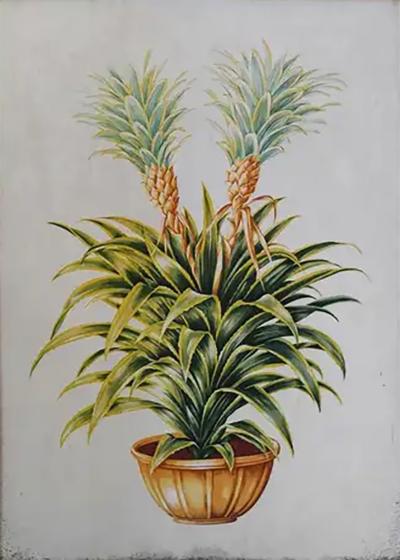 Mid Century tapestry with rush structure