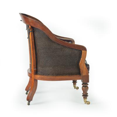 Mid Victorian mahogany shaped Berjere library chair