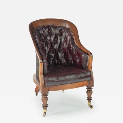 Mid Victorian mahogany shaped Berjere library chair
