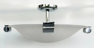 Mid century Chrome Semi flush Mount Ceiling Fixture in Acrylic