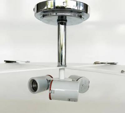Mid century Chrome Semi flush Mount Ceiling Fixture in Acrylic