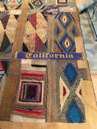 Mid century Hooked Rug