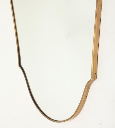 Mid century Italian Large Shield Shaped Brass Wall Mirror
