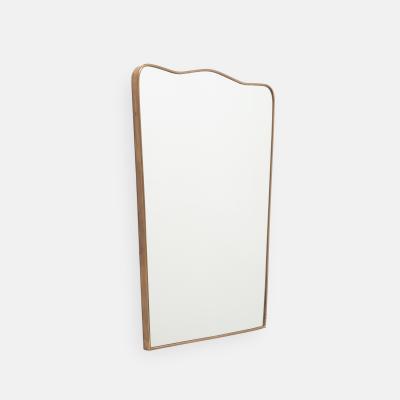 Mid century Italian Modernist Shaped Brass Wall Mirror