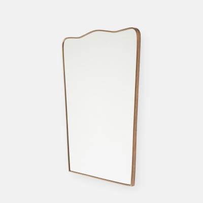 Mid century Italian Modernist Shaped Brass Wall Mirror