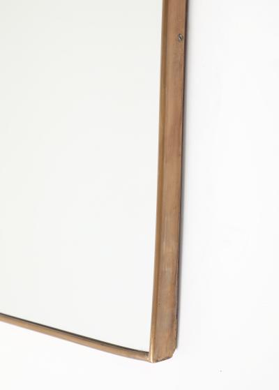 Mid century Italian Modernist Shaped Brass Wall Mirror