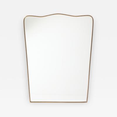 Mid century Italian Modernist Shaped Brass Wall Mirror
