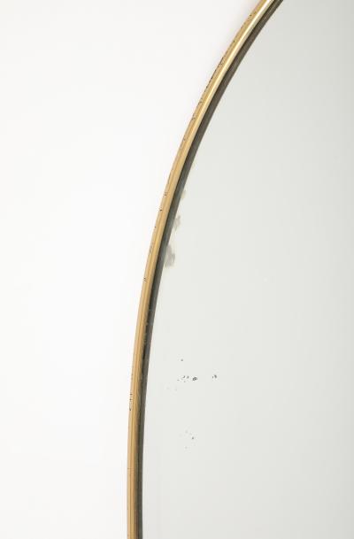 Mid century Italian Oval Brass Beveled Wall Mirror with Loop Decorations