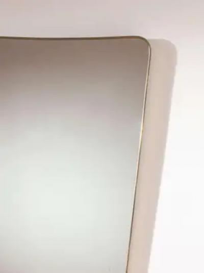 Mid century Italian mirror with brass frame Italian craftsmanship early 1960s