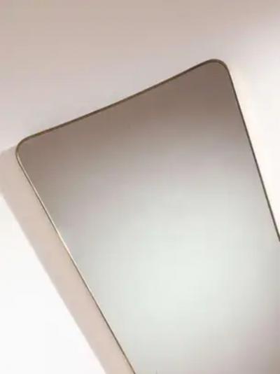 Mid century Italian mirror with brass frame Italian craftsmanship early 1960s