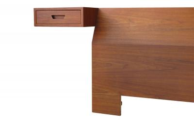 Mid century King Headboard in American Walnut with Integrated Nightstands