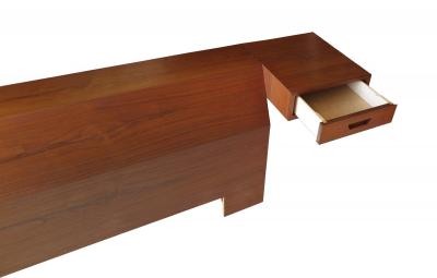 Mid century King Headboard in American Walnut with Integrated Nightstands