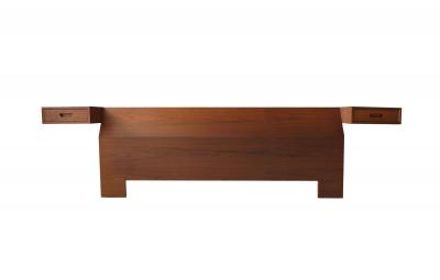 Mid century King Headboard in American Walnut with Integrated Nightstands