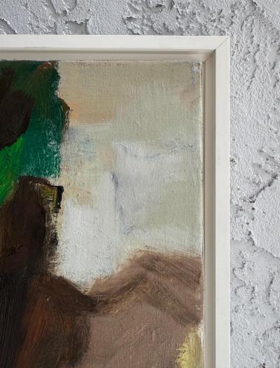 Mid century Modern Abstract Painting In Saturated Hues Newly Framed