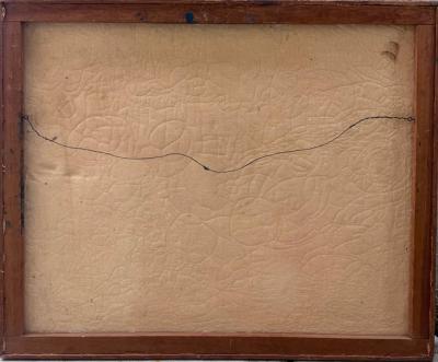 Mid century Modern Abstract Painting with Crackle Textures