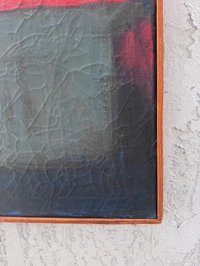 Mid century Modern Abstract Painting with Crackle Textures