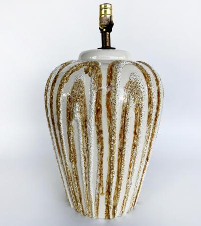 Mid century Modern Ceramic Boho Lava Glaze Table Lamps Large Pair