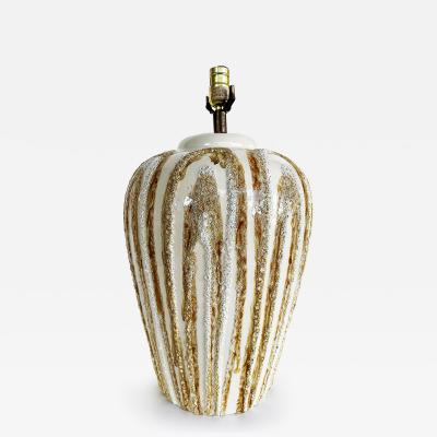 Mid century Modern Ceramic Boho Lava Glaze Table Lamps Large Pair