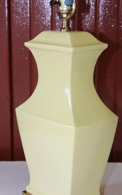 Mid century Modern Yellow Pottery Table Lamps