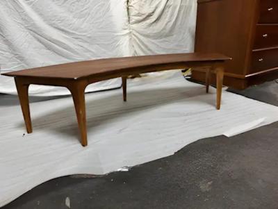 Mid century Modern vintage curved coffee table