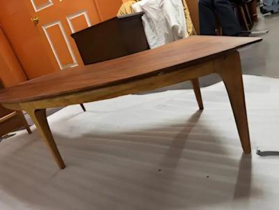 Mid century Modern vintage curved coffee table