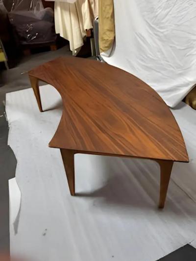 Mid century Modern vintage curved coffee table