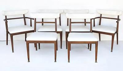 Mid century Modernist Expandable Dining Table with the Original Set of 6 Chairs