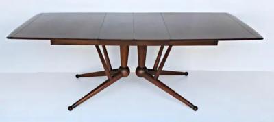 Mid century Modernist Expandable Dining Table with the Original Set of 6 Chairs