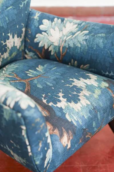 Mid century Sofa and Pair of Berg re Armchairs Set with Dedar Fabric Upholstery