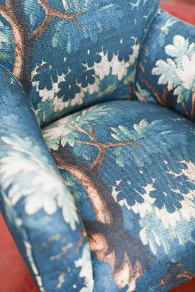 Mid century Sofa and Pair of Berg re Armchairs Set with Dedar Fabric Upholstery