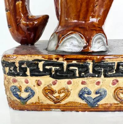 Mid century Terracotta Elephant Garden Stool Drinks Table Plant Stand