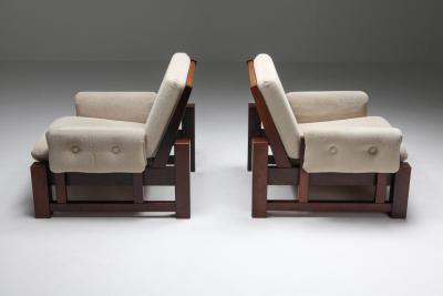 Mid century modern solid Mahohany pair of clubs 1960s