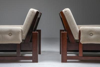 Mid century modern solid Mahohany pair of clubs 1960s