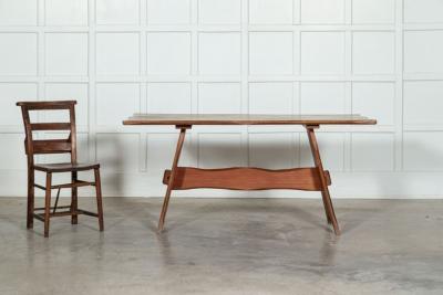 MidC English Carved Fruitwood Refectory Table Desk