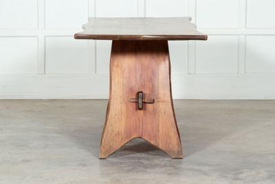 MidC English Carved Fruitwood Refectory Table Desk