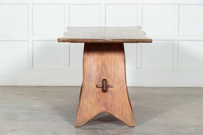 MidC English Carved Fruitwood Refectory Table Desk