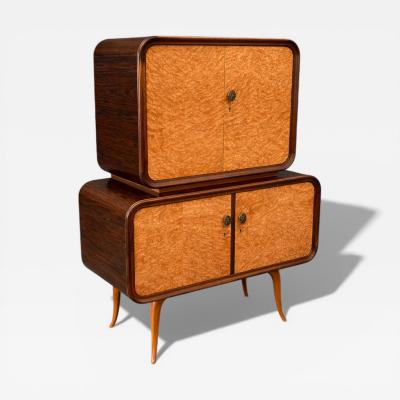 Midcentury Bar Cabinet in Rosewood with Mirrored Glass Interior Lot 860