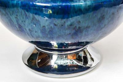Midcentury Blue Urn Table Lamp