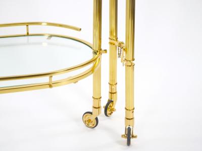 Midcentury Brass and Glass Italian Swing Out Bar Cart